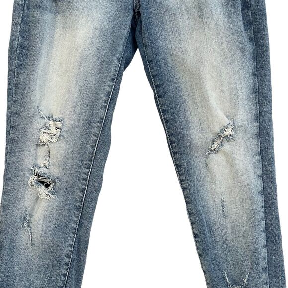 KanCan SZ 5/26 Skinny Jeans Low-Rise Distressed Whiskered Stretch Zip-Fly Blue - Picture 3 of 12